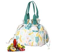 Borsa per il pranzo isolata - tote bag riutilizzabile con cavo di serraggio e scomparti | Conservazione di caldo e freddo per picnic, lavoro e escursioni | Borsa isolata per la pesca, il campeggio
