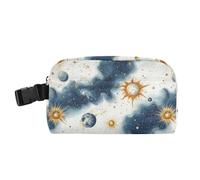 Borsa per il pranzo per adulti, a mani libere, da uomo, mantiene il cibo caldo, borsa termica per università, università, pianeta astrologico blu-oro
