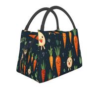 Borsa per il pranzo per adulti Borsa termica termica Tote Bag Grande Capacità Contenitore per il pranzo Happy Carota Lunch Borse riutilizzabili Secchio per il pranzo per viaggi di lavoro