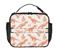 Borsa per il pranzo per adulti, doppia cerniera, isolata, portapranzo per donne, tracolla e portabottiglie, borsa termica per spiaggia, stile da viaggio, T-rex vaniglia e salmone