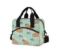Borsa per il pranzo per bambini Capybaras Summer Pattern Cooler Lunch Box Grande Capacità Lunch Organizer per Ragazzi Ragazze
