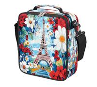 Borsa per il pranzo per bambini con Torre Eiffel di Parigi, per ragazzi e ragazze, riutilizzabile, isolata, a prova di perdite, con tracolla, borsa termica per bambini, per scuola, picnic, viaggi