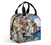 Borsa per il pranzo per donne e uomini, borsa termica per il pranzo con paesaggio Cinque Terre, contenitori per il pranzo riutilizzabili