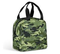 Borsa per il pranzo per donne e uomini, borsa termica per il pranzo con stampa verde, borsa per il pranzo per gita di un giorno, borsa termica riutilizzabile