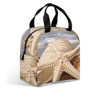 Borsa per il pranzo per donne e uomini, borsa termica per il pranzo, grande, con conchiglie, stelle marine, contenitori per il pranzo riutilizzabili