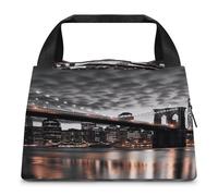 Borsa per il pranzo per donne e uomini, con stampa del ponte di Brooklyn, borsa termica per il pranzo, borsa termica riutilizzabile