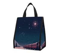 Borsa per il pranzo per donne e uomini, graziosa scatola termica per il pranzo, riutilizzabile, portatile su un treno che corre sulla neve, borsa per il pranzo, per lavoro, ufficio, viaggi