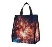 Borsa per il pranzo per donne e uomini, graziosa scatola termica per il pranzo, riutilizzabile, portatile, esplosione, fuochi d'artificio, borsa tote per lavoro, ufficio, viaggi