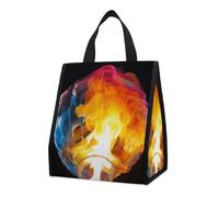 Borsa per il pranzo per donne e uomini, graziosa scatola termica per il pranzo, riutilizzabile, portatile, con palloncini colorati sul fuoco, borsa per il pranzo, per lavoro, ufficio, viaggi