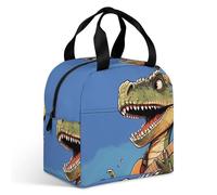 Borsa per il pranzo per donne e uomini, isolata, con dinosauri che suonano la chitarra, contenitori per il pranzo riutilizzabili
