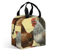 Borsa per il pranzo per donne e uomini, isolata, con polli italiani, contenitori per il pranzo riutilizzabili