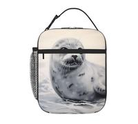 Borsa per il pranzo per donne e uomini, portatile, isolata, per il pranzo, con motivo arpa, pittura, riutilizzabile, per lavoro e picnic