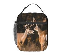 Borsa per il pranzo per donne e uomini, riutilizzabile, isolata, borsa per il pranzo, due cervi a tenuta stagna, portatile, contenitore per il pranzo per picnic e viaggi