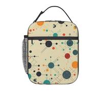 Borsa per il pranzo per donne e uomini, riutilizzabile, isolata, borsa tote per il pranzo, motivo geometrico, spazio a tenuta stagna, portatile, contenitore per il pranzo per picnic e viaggi