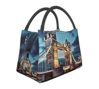 Borsa per il pranzo per donne, uomini e adulti, riutilizzabile, isolata, a prova di perdite, graziosa borsa termica per il pranzo, Tower Bridge, Londra, contenitore per il pranzo per lavoro, viaggi