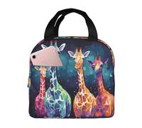 Borsa per il pranzo per gli amanti dei fan della giraffa colorata per donne e uomini adulti isolata Lunch Box riutilizzabile a prova di perdite Borsa per il pranzo di grande capacità Contenitore per