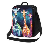 Borsa per il pranzo per gli amanti dei fan della giraffa colorata per donne e uomini adulti isolata Lunch Box riutilizzabile a prova di perdite Borsa per il pranzo di grande capacità Contenitore per