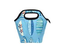 Borsa per il pranzo per gli uomini con manico curvo borsa termica riutilizzabile borse termiche isolate per ufficio campeggio blu tavola da surf