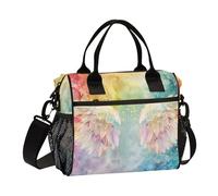 Borsa per il pranzo per gli uomini Lunch Box Cooler Borsa per il pranzo Grande Lavoro Ali d'Angelo Acquerello a prova di perdite Ufficio Travel Pack Lunch Bag