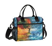 Borsa per il pranzo per gli uomini Lunch Box Cooler Borsa per il pranzo Grande Lavoro Vento Fuoco Mare a prova di perdite Ufficio Travel Pack Lunch Bag