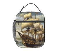 Borsa per il pranzo per le donne e gli uomini riutilizzabile isolata Lunch Tote Bag Age Of Discovery Ship a tenuta stagna borsa termica portatile contenitore per il pranzo per picnic viaggio