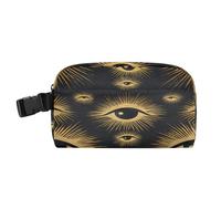 Borsa per il pranzo per ragazzi leggera isolata Lunch Box per gli uomini con fibbia isolata Tote per la scuola e i viaggi Nero e oro Mysterious Eyes bolsas de loncheras para Mujer