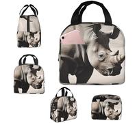 Borsa per il pranzo per uomini e donne borsa termica per il pranzo del Sud Africa animale Lunchbox Borsa tote per il lavoro Borsa per il pranzo con tasche laterali