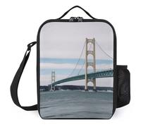 Borsa per il pranzo per uomo e donna, riutilizzabile, isolata, borsa per il pranzo a forma di ponte sospeso Mackinac, per lavoro e picnic