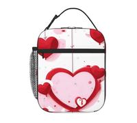 Borsa per il pranzo portatile con stampa a cuore rosso, mantiene caldo/freddo, riutilizzabile, borsa per il pranzo per lavoro, picnic o viaggi