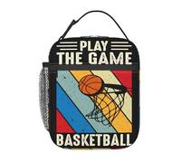 Borsa per il pranzo portatile Play The Game Basket, riutilizzabile, con chiusura a cerniera, a prova di perdite, per lavoro, ufficio, picnic