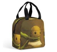 Borsa per il pranzo riutilizzabile Bug in sciarpa verde isolata Lunch Box per donne uomini a prova di perdite borsa termica per il pranzo borsa per il pranzo borsa per il lavoro viaggi ufficio picnic