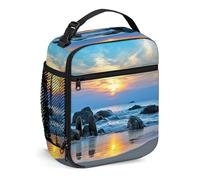 Borsa per il pranzo riutilizzabile con albero a vita, albero di notte con uccelli e pesci, piccola scatola per il pranzo per uomini e donne, borsa per il pranzo portatile isolata per adulti, adatt