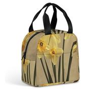Borsa per il pranzo riutilizzabile con diversi narcisi gialli, isolata, per donne e uomini, a prova di perdite, borsa termica per il pranzo, borsa per il pranzo, per lavoro, viaggi, ufficio, picnic