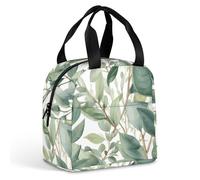 Borsa per il pranzo riutilizzabile con foglie di eucalipto, isolata, per donne e uomini, a prova di perdite, borsa per il pranzo, borsa per il pranzo, borsa per il pranzo, per lavoro, viaggi, ufficio