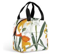 Borsa per il pranzo riutilizzabile, con gigli e narcisi, isolata, per donne e uomini, a prova di perdite, borsa termica per il pranzo, borsa per il pranzo, per lavoro, viaggi, ufficio, picnic