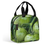 Borsa per il pranzo riutilizzabile con immagine di pomodori verdi, isolata, per donne e uomini, a prova di perdite, borsa termica per il pranzo, borsa per il pranzo, per lavoro, viaggi, ufficio