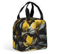 Borsa per il pranzo riutilizzabile, con pianta gialla, isolata, per donne e uomini, a prova di perdite, borsa per il pranzo, borsa per il pranzo, borsa per il pranzo, per lavoro, viaggi, ufficio