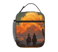 Borsa per il pranzo riutilizzabile del tramonto del deserto occidentale per | Dispositivo di raffreddamento compatto riutilizzabile della borsa del pranzo a tenuta stagna per il viaggio del