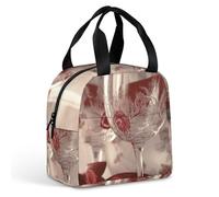Borsa per il pranzo riutilizzabile, due bicchieri di vino, isolata, per donne e uomini, a prova di perdite, borsa per il pranzo, borsa per il pranzo, borsa per il pranzo, per lavoro, viaggi, ufficio