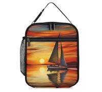 Borsa per il pranzo riutilizzabile, isolata, per donne e uomini, a prova di perdite, borsa termica per il pranzo all'alba, barca a vela, portatile, per adulti, piccola borsa per il pranzo, per ufficio