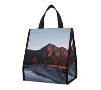 Borsa per il pranzo riutilizzabile, isolata, per donne e uomini, a prova di perdite, borsa termica per il pranzo con montagna all'alba, per adulti, piccola borsa per il pranzo per ufficio, lavoro