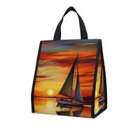 Borsa per il pranzo riutilizzabile, isolata, per donne e uomini, a prova di perdite, borsa termica per il pranzo all'alba, barca a vela, portatile, per adulti, piccola borsa per il pranzo, per ufficio