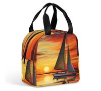 Borsa per il pranzo riutilizzabile, isolata, per donne e uomini, a prova di perdite, borsa termica per il pranzo all'alba, barca a vela, portatile, per adulti, piccola borsa per il pranzo, per ufficio
