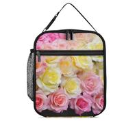 Borsa per il pranzo riutilizzabile, isolata, per donne e uomini, a prova di perdite, borsa termica Sweety Yellow Rose, portatile, per adulti, piccola borsa per il pranzo, per ufficio, lavoro, picnic