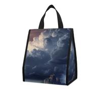 Borsa per il pranzo riutilizzabile isolata per donne e uomini borsa termica a tenuta stagna borsa termica nuvola scura portatile per adulti piccola borsa per il pranzo per ufficio, lavoro, picnic