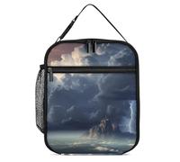 Borsa per il pranzo riutilizzabile isolata per donne e uomini borsa termica a tenuta stagna borsa termica nuvola scura portatile per adulti piccola borsa per il pranzo per ufficio, lavoro, picnic