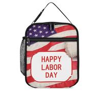 Borsa per il pranzo riutilizzabile isolata per donne e uomini borsa termica a tenuta stagna Happy Labor Day Portable Lunchbox per adulti piccola borsa per il pranzo per ufficio, lavoro, picnic, viaggi
