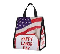Borsa per il pranzo riutilizzabile isolata per donne e uomini borsa termica a tenuta stagna Happy Labor Day Portable Lunchbox per adulti piccola borsa per il pranzo per ufficio, lavoro, picnic, viaggi