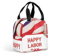 Borsa per il pranzo riutilizzabile isolata per donne e uomini borsa termica a tenuta stagna Happy Labor Day Portable Lunchbox per adulti piccola borsa per il pranzo per ufficio, lavoro, picnic, viaggi
