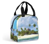 Borsa per il pranzo riutilizzabile isolata per donne e uomini, borsa termica a tenuta stagna, isola e spiaggia, portatile, per adulti, piccola borsa per il pranzo per ufficio, lavoro, picnic, viaggi